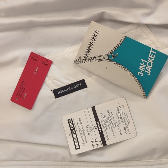 Vintage Members‎ Only Jacket size 46 White Blue 3 in 1 Convertible Vest - Picture 15 of 16